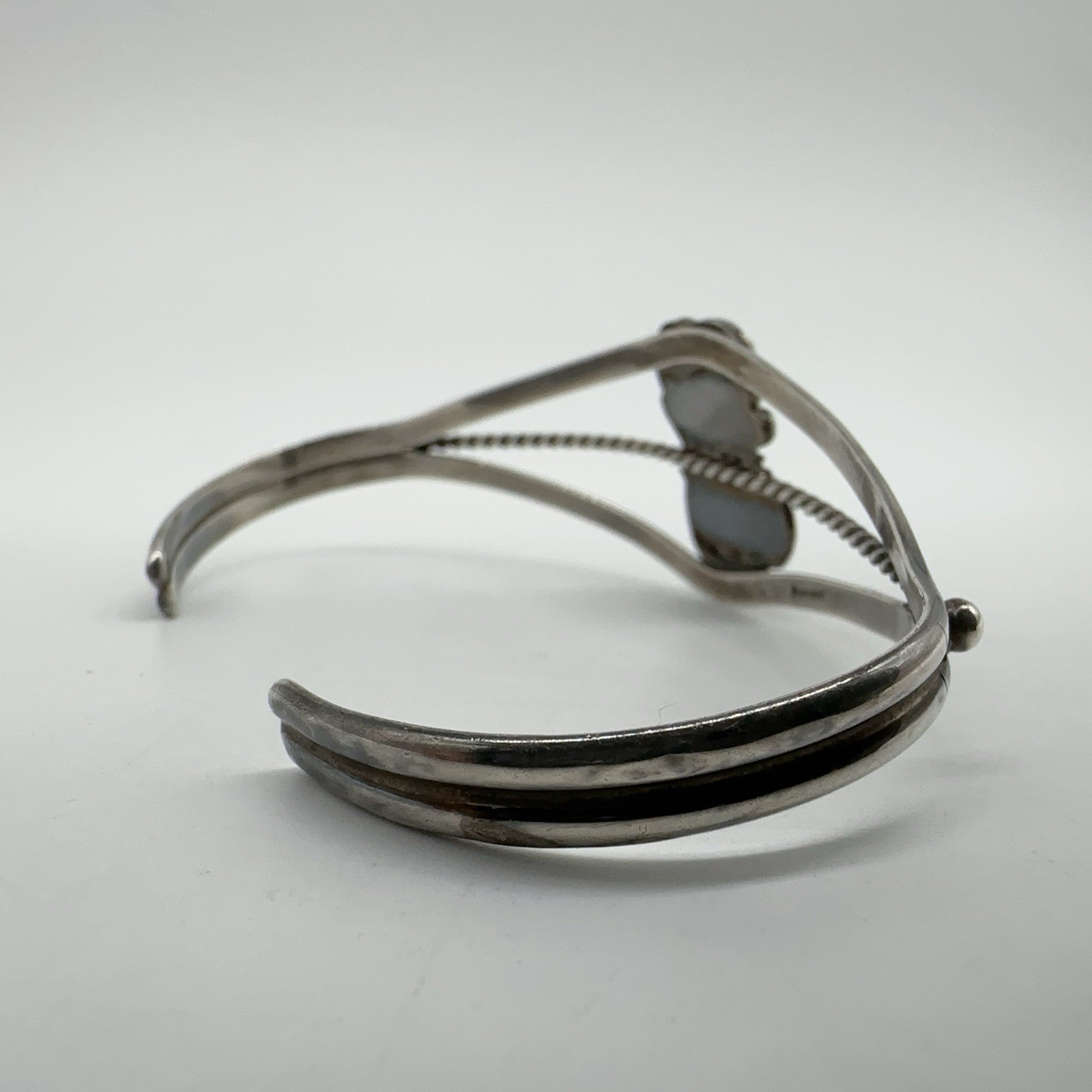 VTG Signed Native American Sterling Silver Turquoise Coral Cuff Bracelet 13g #bf