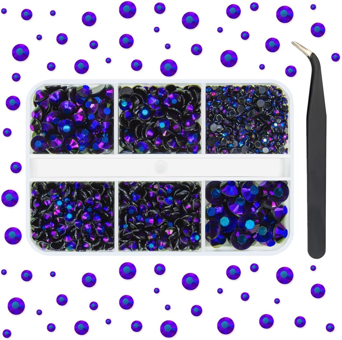 Black Violet AB Resin Rhinestones for Bedazzling Crafting 2Mm 3Mm 4Mm 5Mm 6Mm Fl