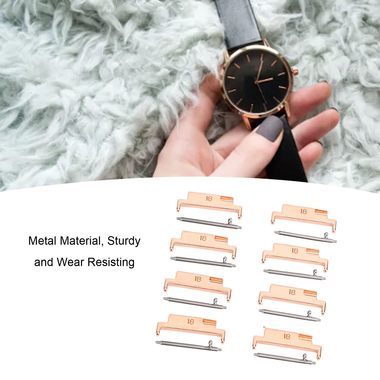 4 Pairs Band Adapters And Lugs Metal Connection Adapter For 18-22mm Watch Strap