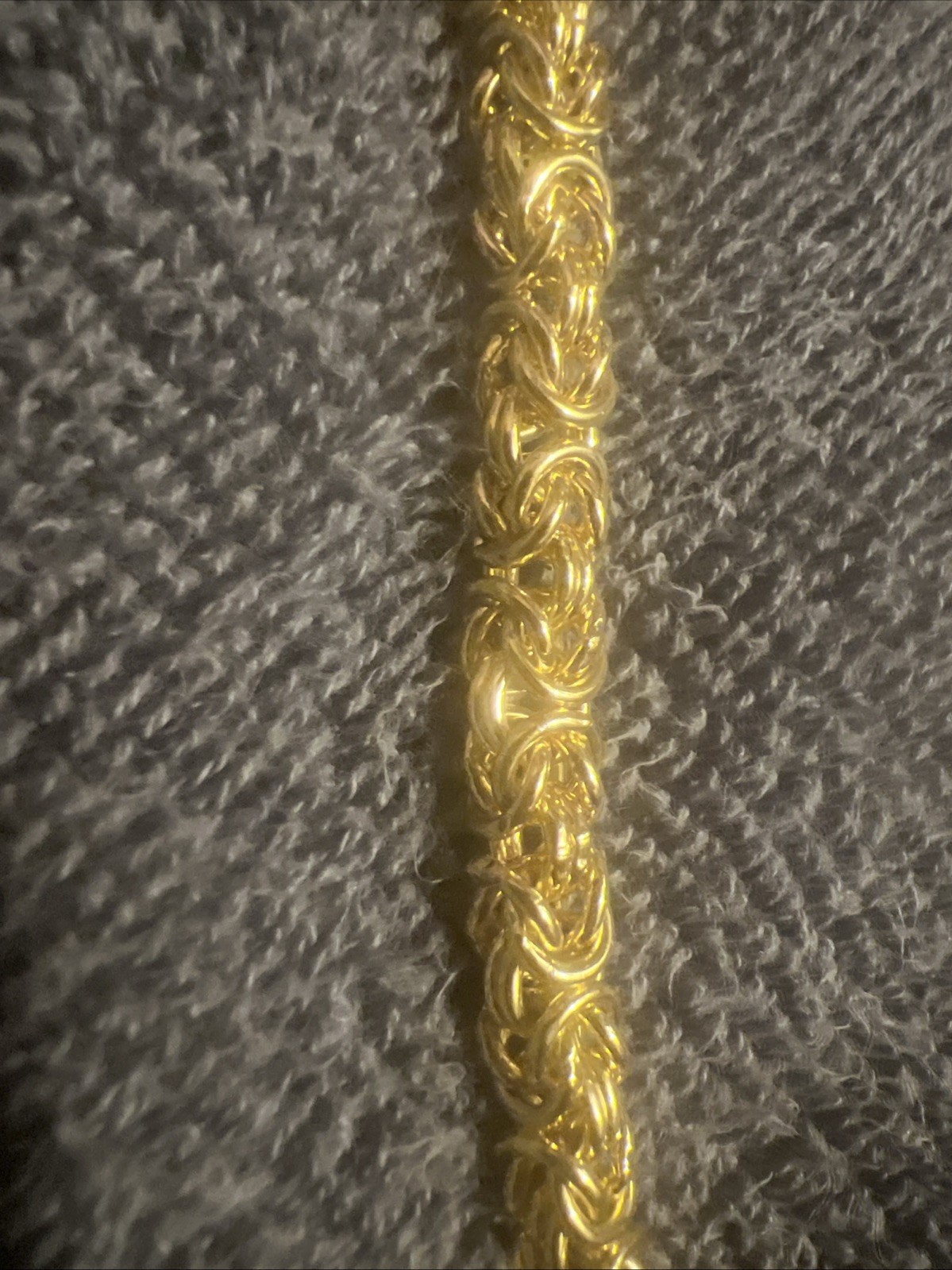 Beautiful!!! 14k Gold Plated Byzantine Link Chain Bracelet 6.5”