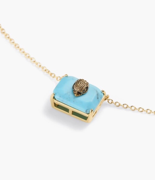 Kurt Geiger London Turquoise Eagle Head Pendant Necklace NWT