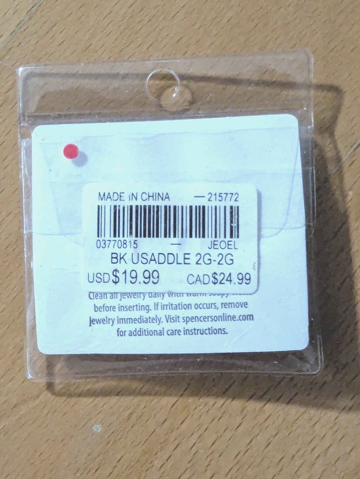 Spencers Pierced Nation Ear Gauges Black 2G 6MM 316L Brand New Unopened Package