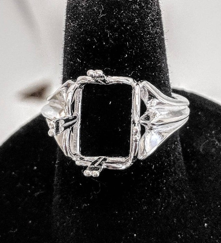 12×10 Emerald Setting Regal Ring Pre-Notched Solid Sterling Silver Size 6.5