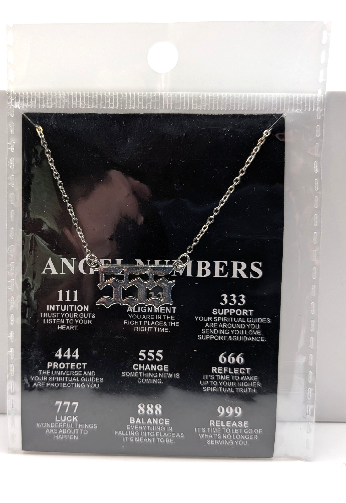 Angel Numbers Necklace Silver Tone 555 Change Something New Is Coming