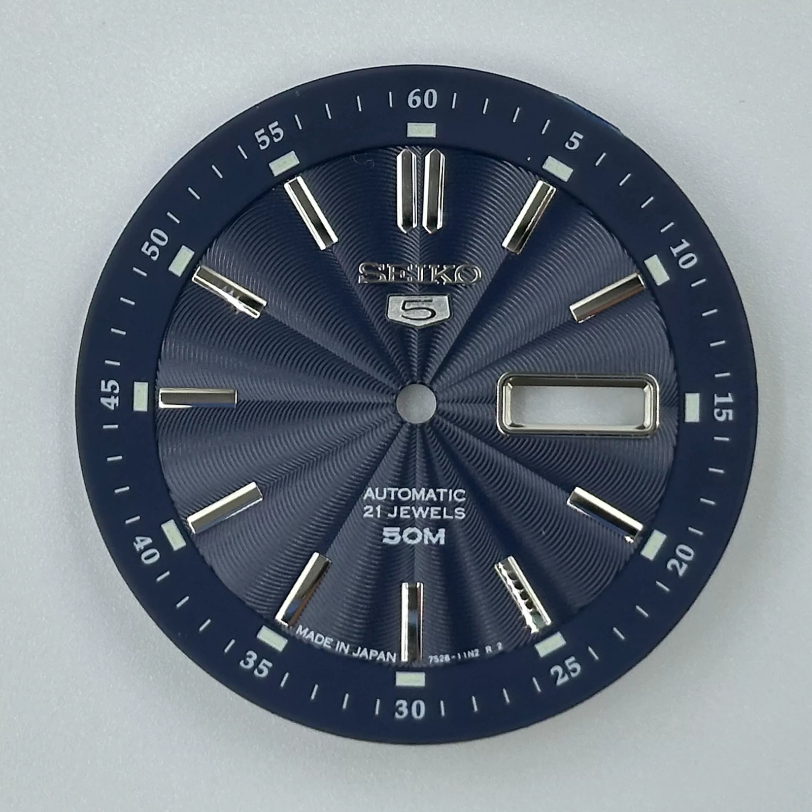 35.5mm Sun Pattern Watch Dial Green Lume Dual Calendar for NH35 Nh36 Movement