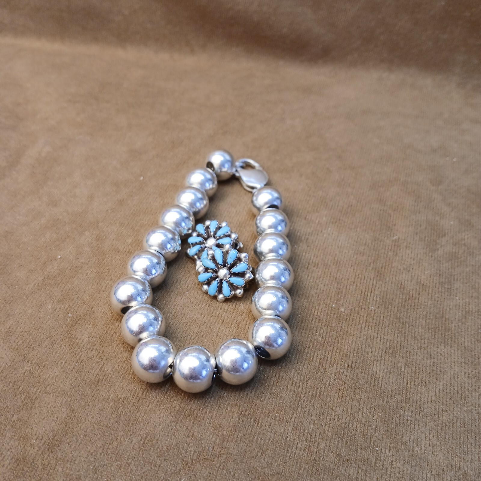 Sterling Silver 11mm Round Beads “Silver Pearls” Bracelet is 8″ Inches Long