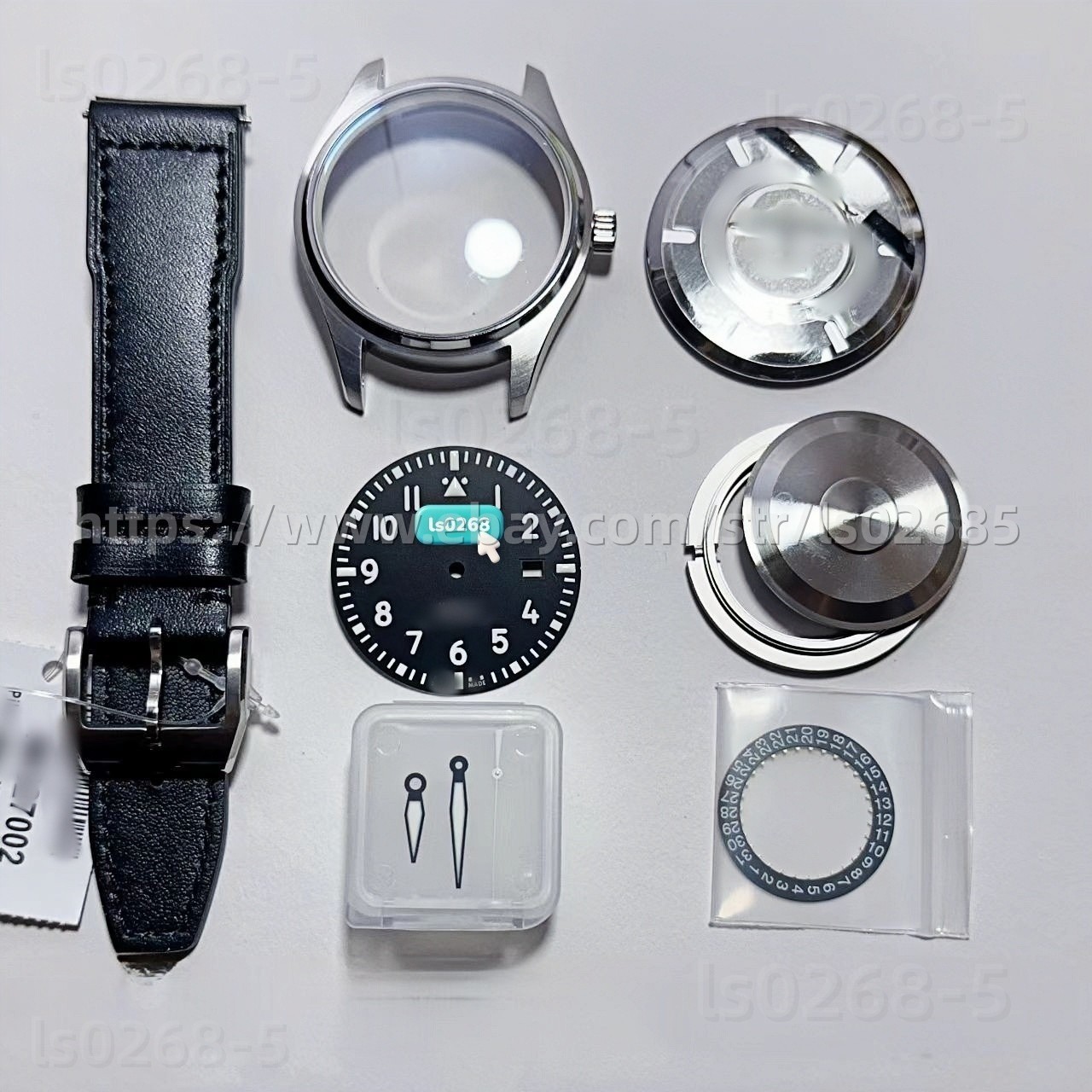 DIY Watch Part Kit for 2824 2892 Case+Dial+Hands+Leather Strap