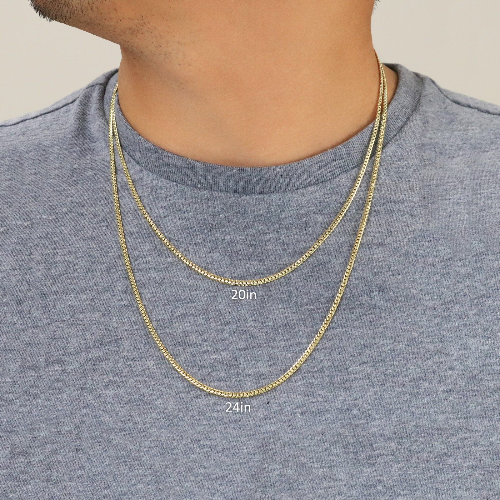 18K Yellow Gold Solid 2.7mm-7mm Miami Cuban Chain Necklace Mens Womens 16″-30″