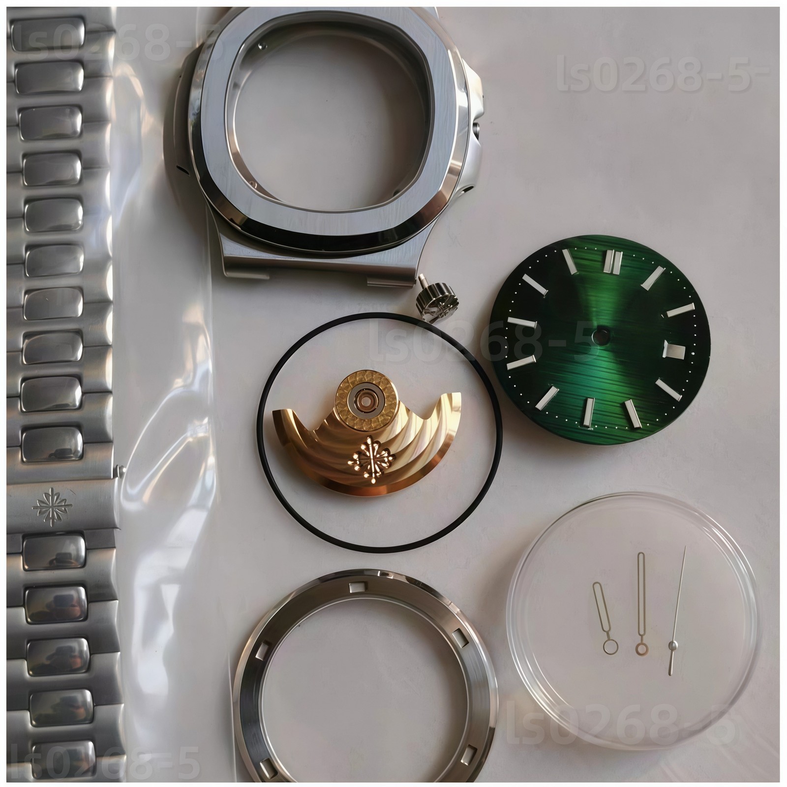 DIY SET for 2824 watch case + dial + hands + Strap sapphire 40mm
