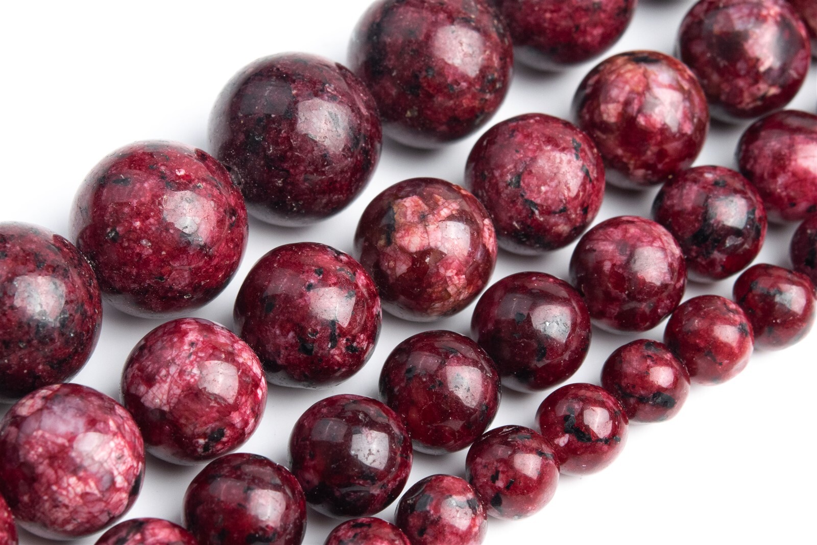 Deep Purple Red Jade Beads Grade AA Round Gemstone Loose Beads 6/8/10/12MM