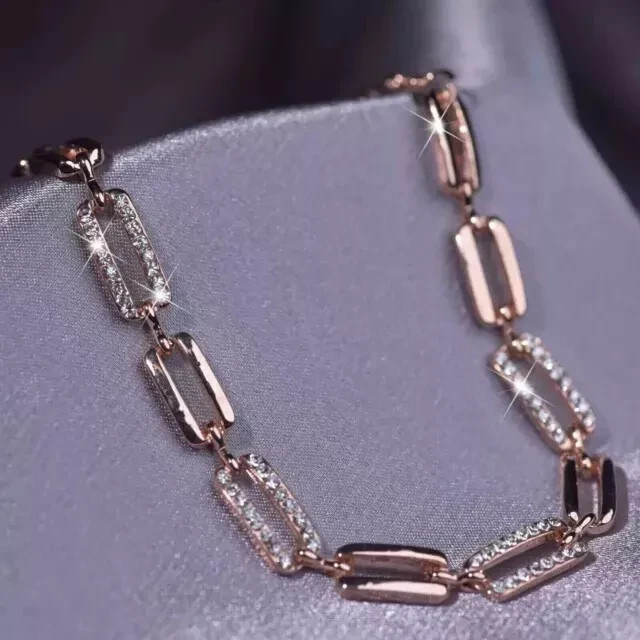3Ct Round Cut 14K Rose Gold Plated Lab Created Diamond Women’s Tennis Bracelet