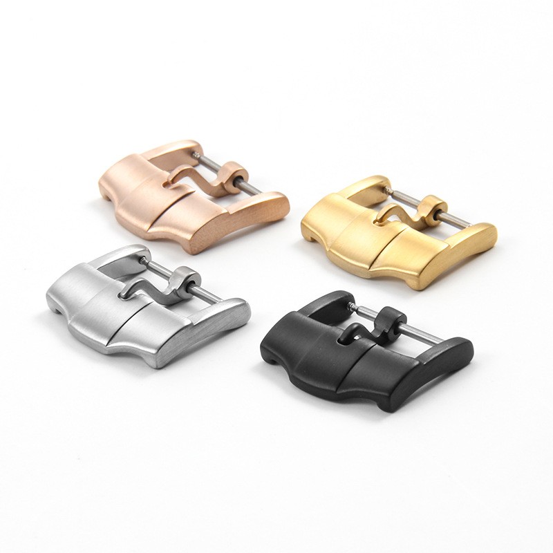 Quality Solid Stainless Steel Watch Buckle Rubber Strap Metal Pin Clasp 18mm