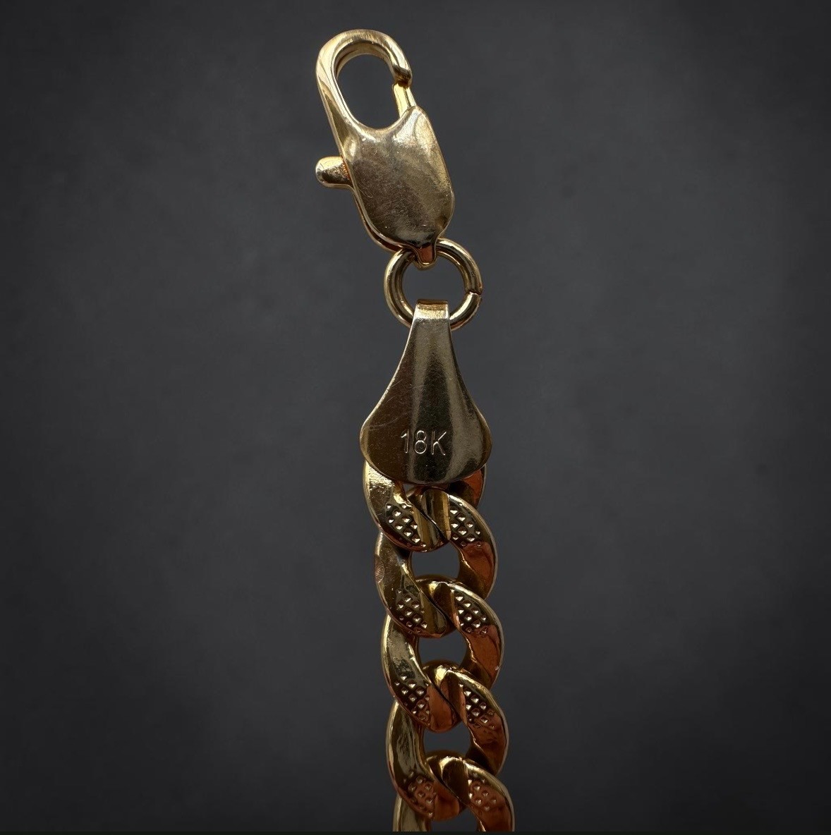 18K Solid Gold Cuban Link Bracelet, 8 inch Gold Link Bracelet
