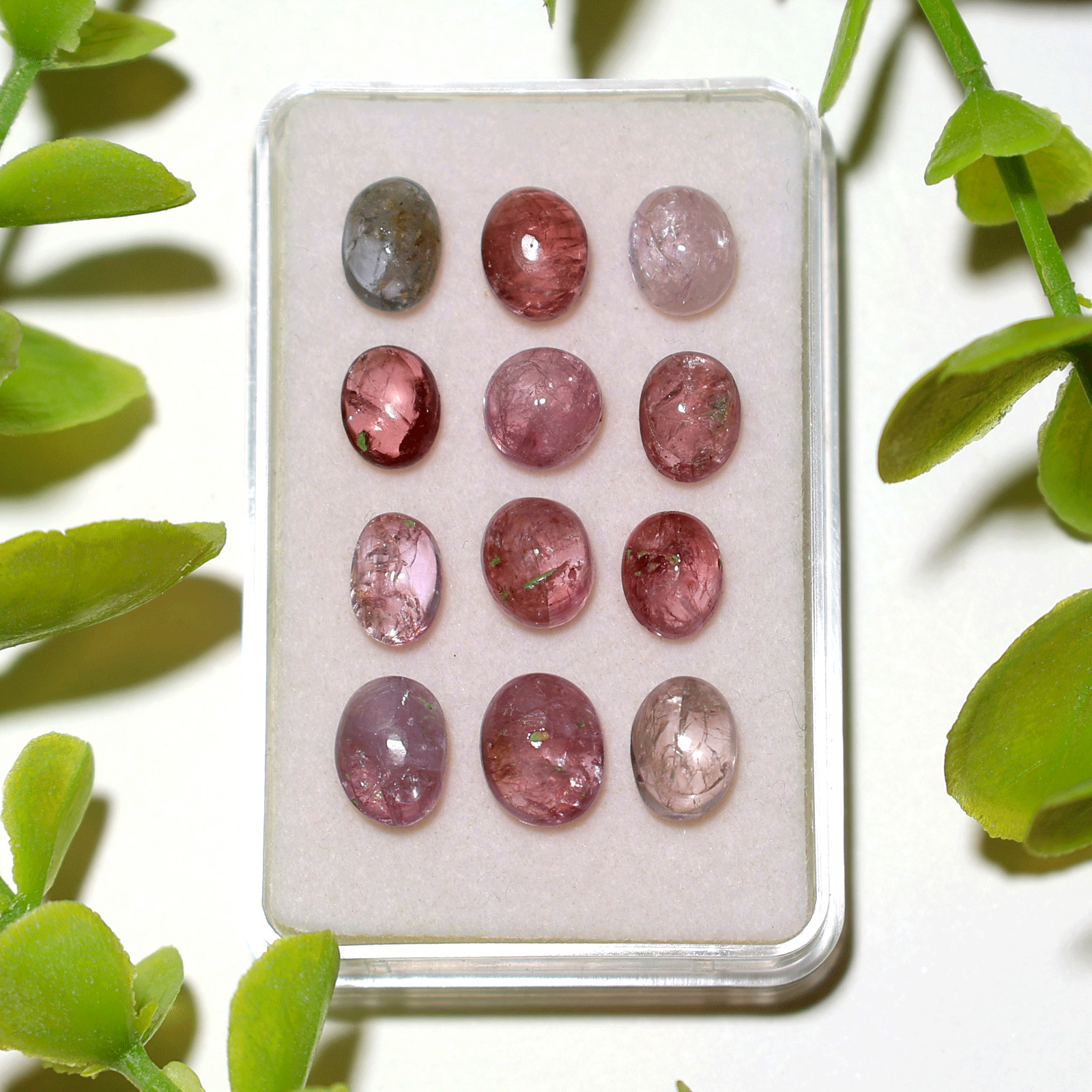 Burmese 12 PC Natural Spinel Untreated 7.6mm-9.2mm Oval Cabochon Gemstones Lot