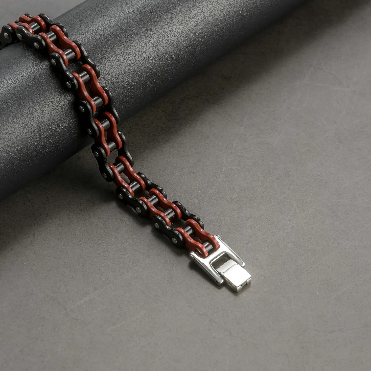 Stainless Steel 8.5 in Solid Motorcycle Bike Chain Design Bracelet Men’s Jewelry