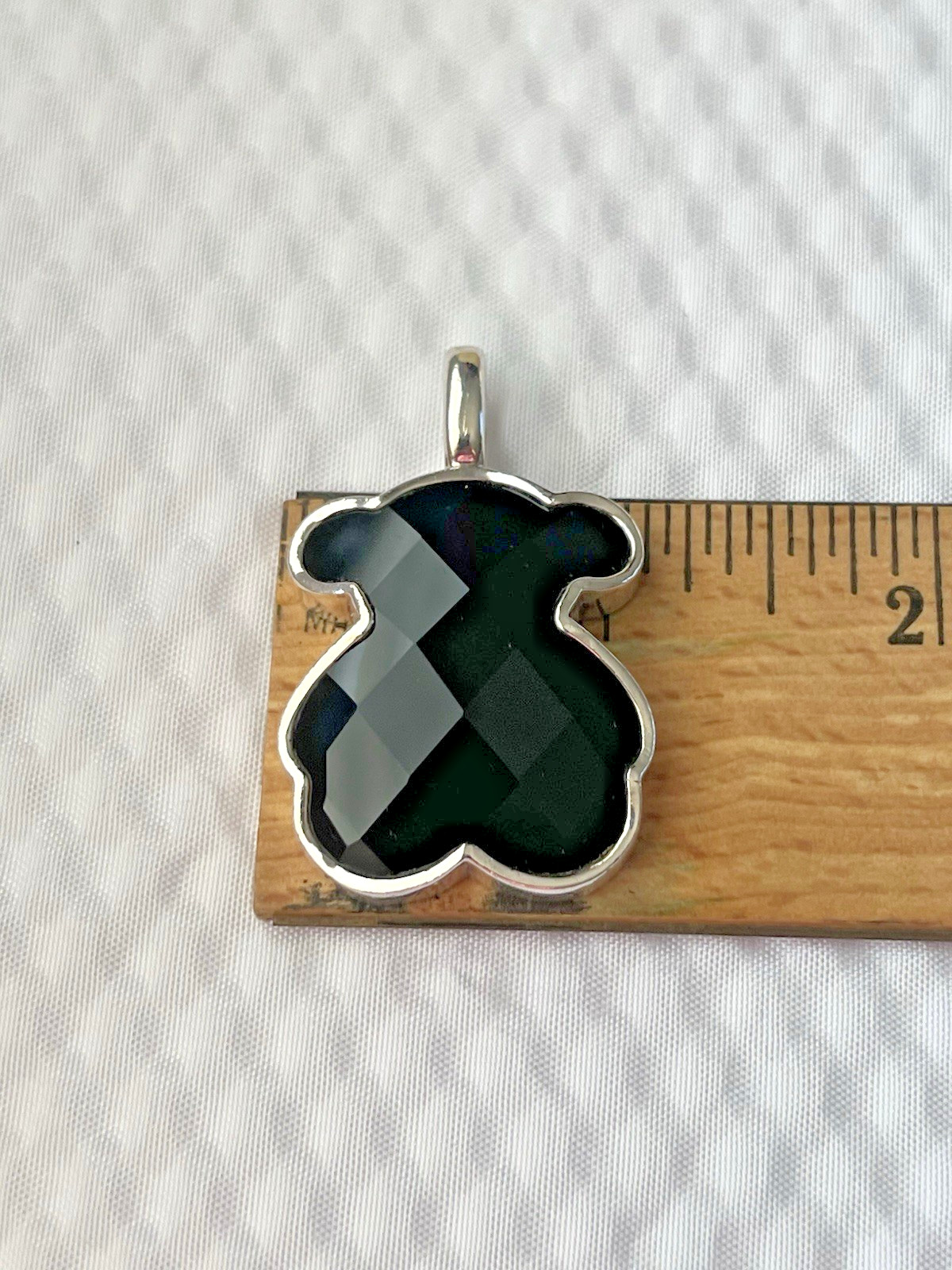 TOUS Sterling Silver Black Onyx Bear Pendant 925 Original Box