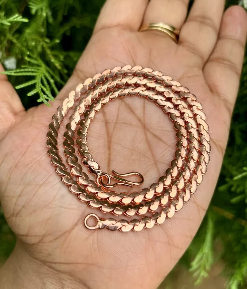 20 inch Pure Copper Serpentine Chain Necklace, Healing Copper Jewelry, Spiritual