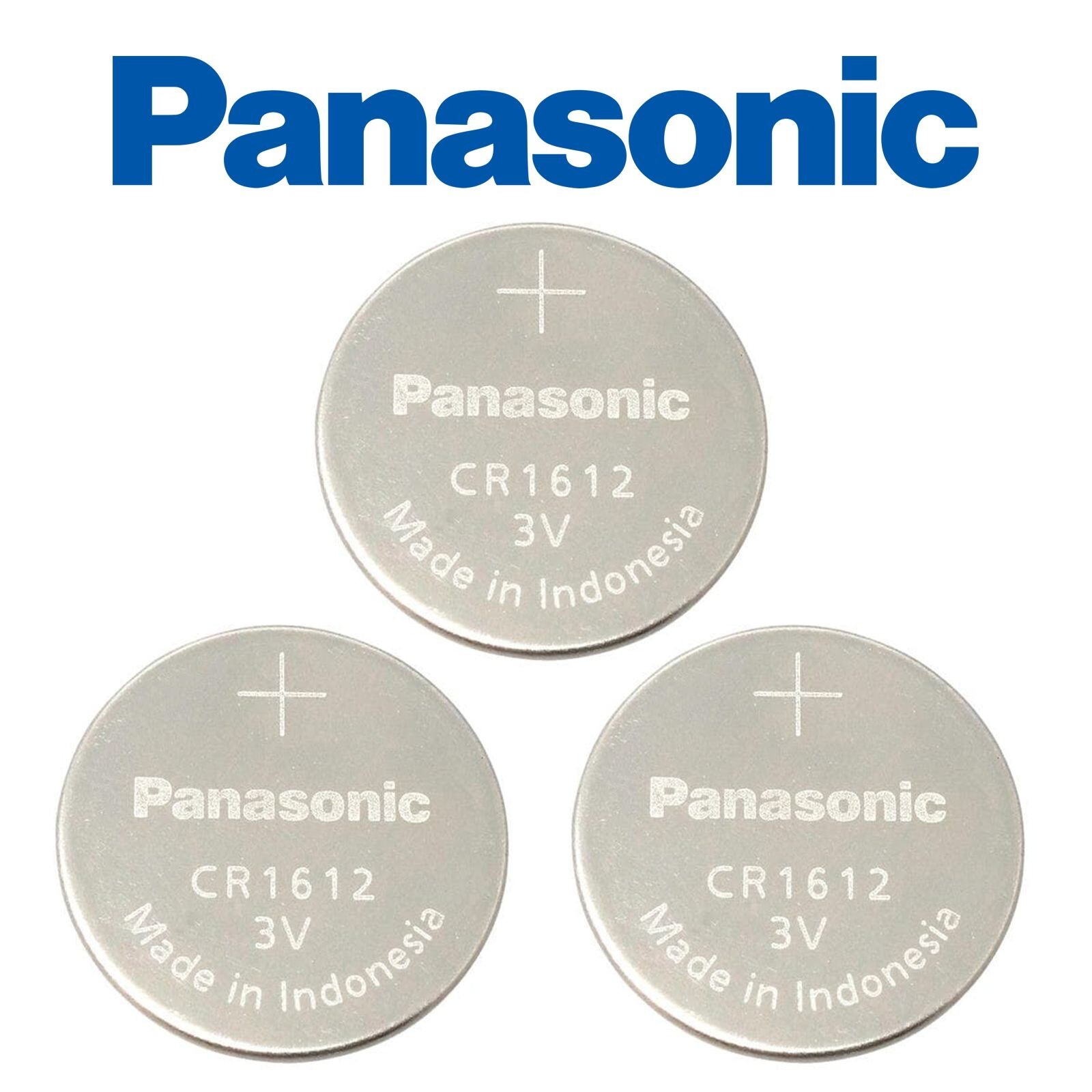 3 New Panasonic CR1612 3V Lithium Coin Cell Button Batteries
