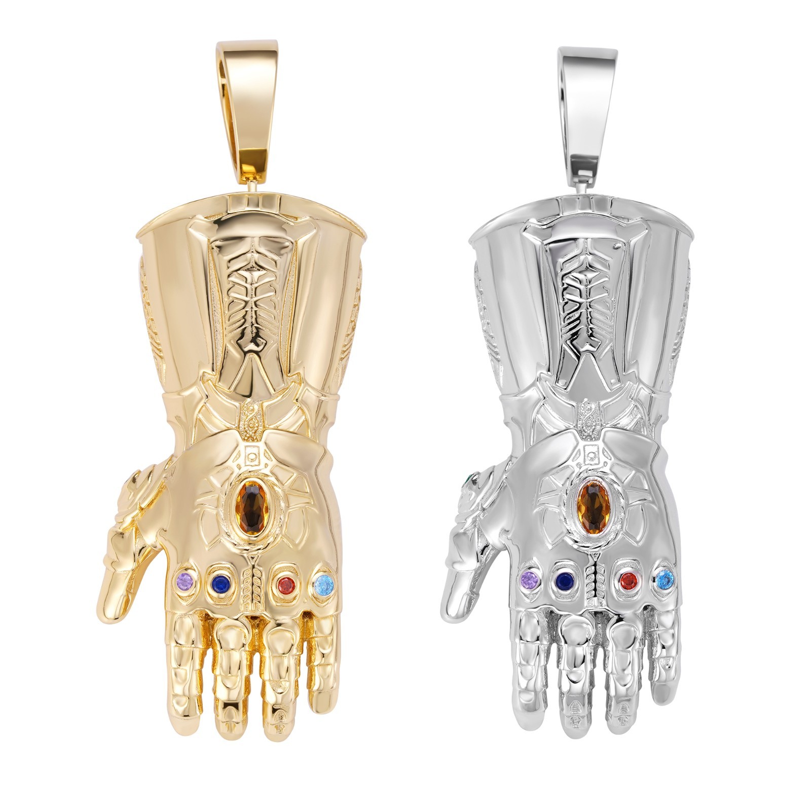 Limited Edition Thanos Infinity Hand Glove Gauntlet 925 Sterling Silver Pendant
