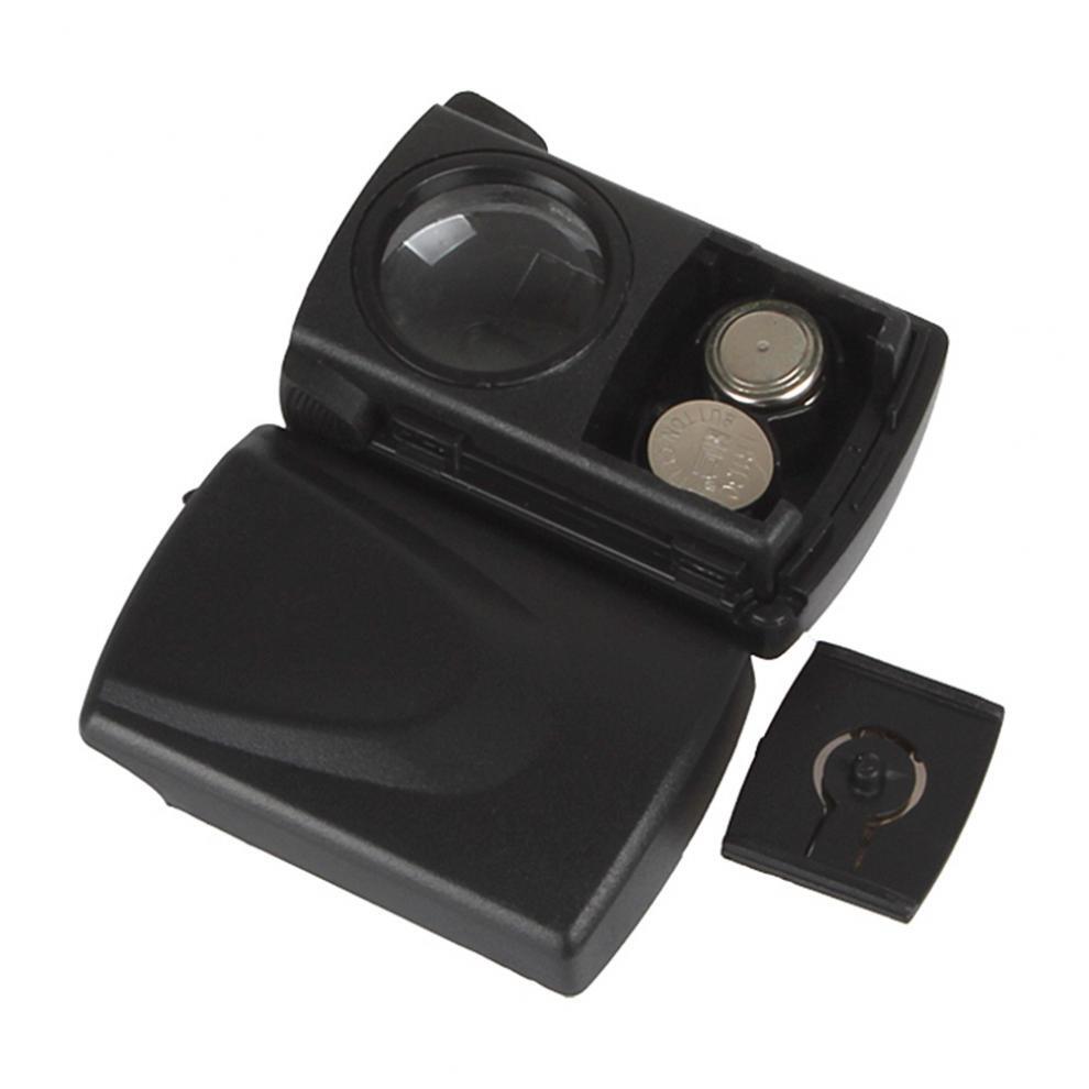 30X Pull-type Magnifier Mini Pocket Hand Magnifying Glass with LED Light Source