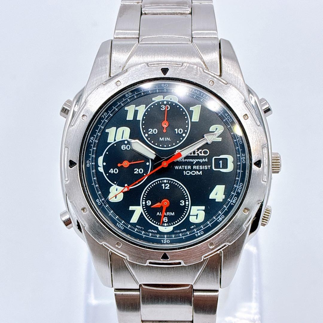 SEIKO 7T32 6M30 Chronograph Made in 2000 100m Water Resistant