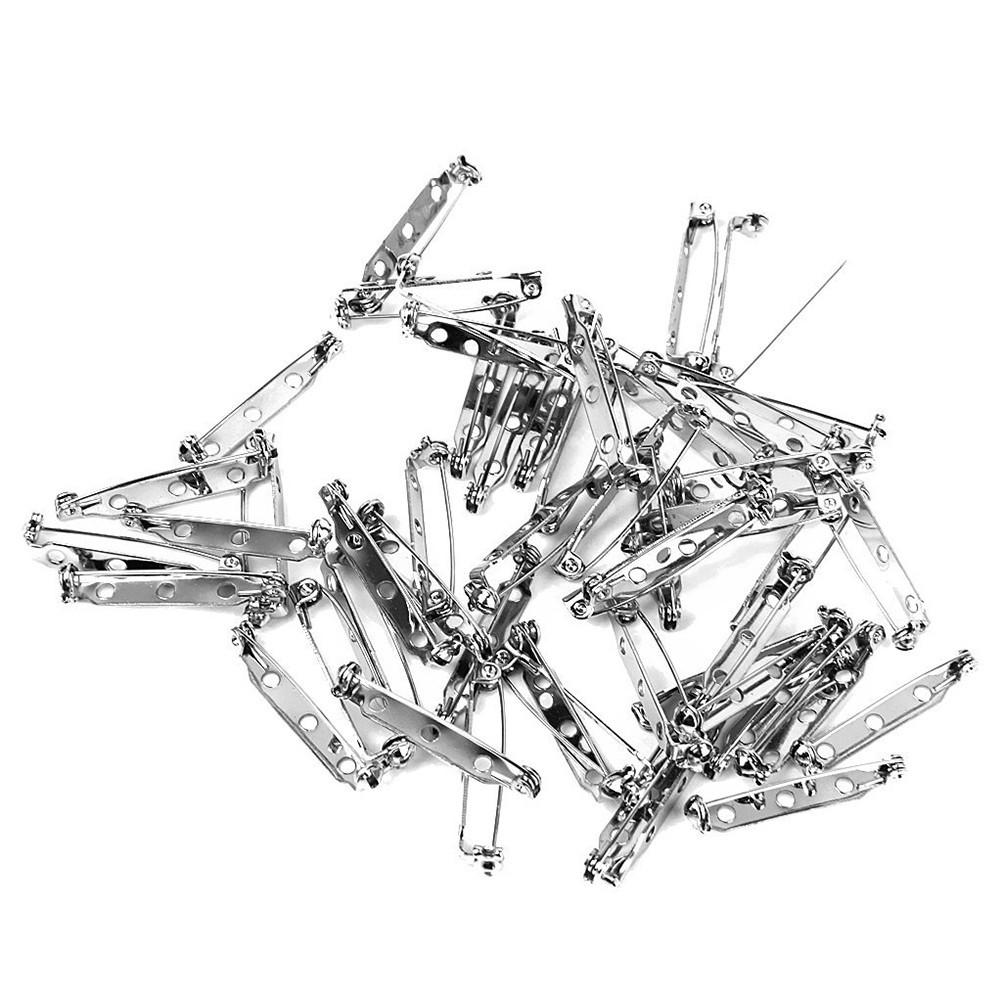 50pcs 32mm Stainless Safety Catch Bar Brooch ( ) Catch bar pin