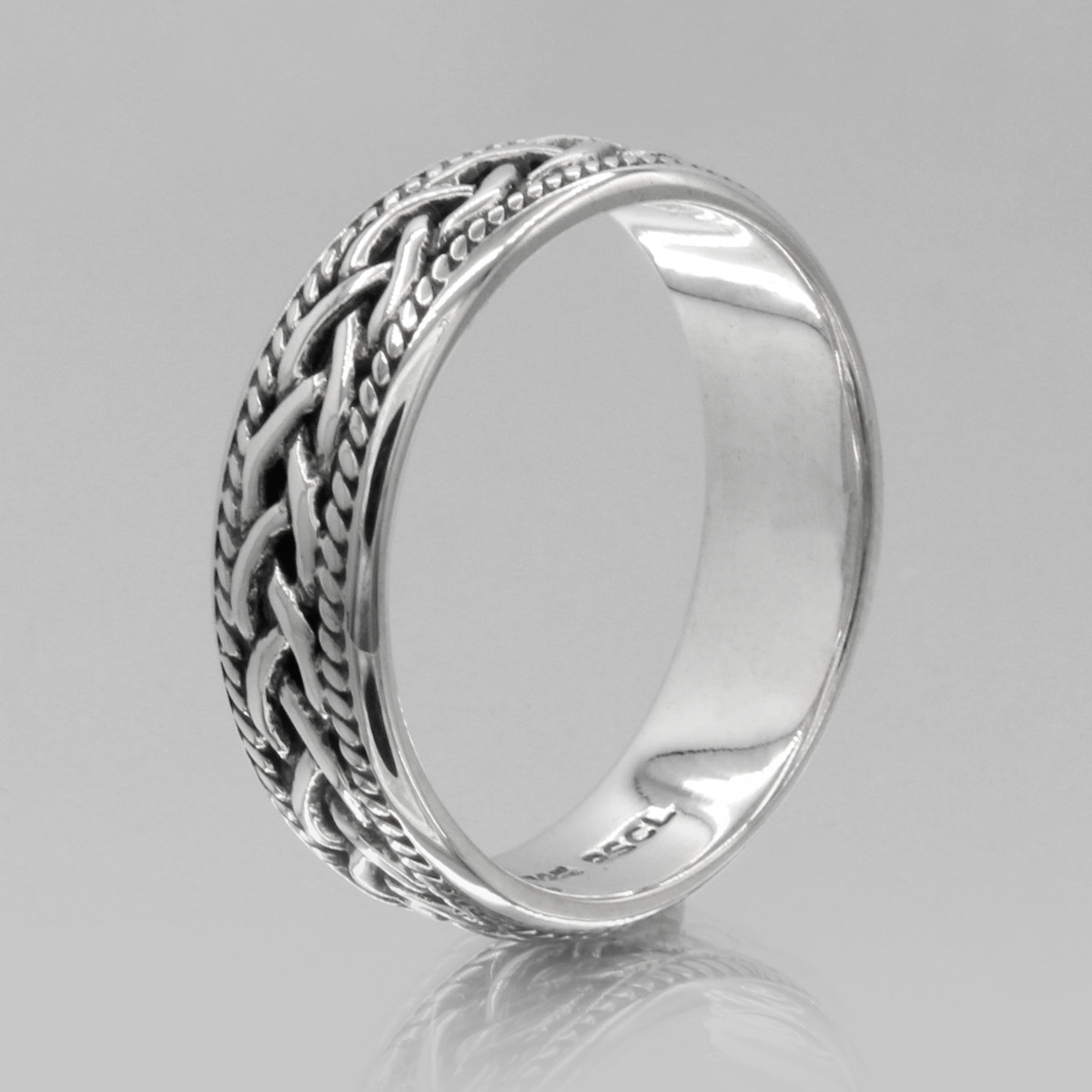Mens Sterling Silver Celtic Ring – Braided Irish Band Jewelry Sizes 4-15