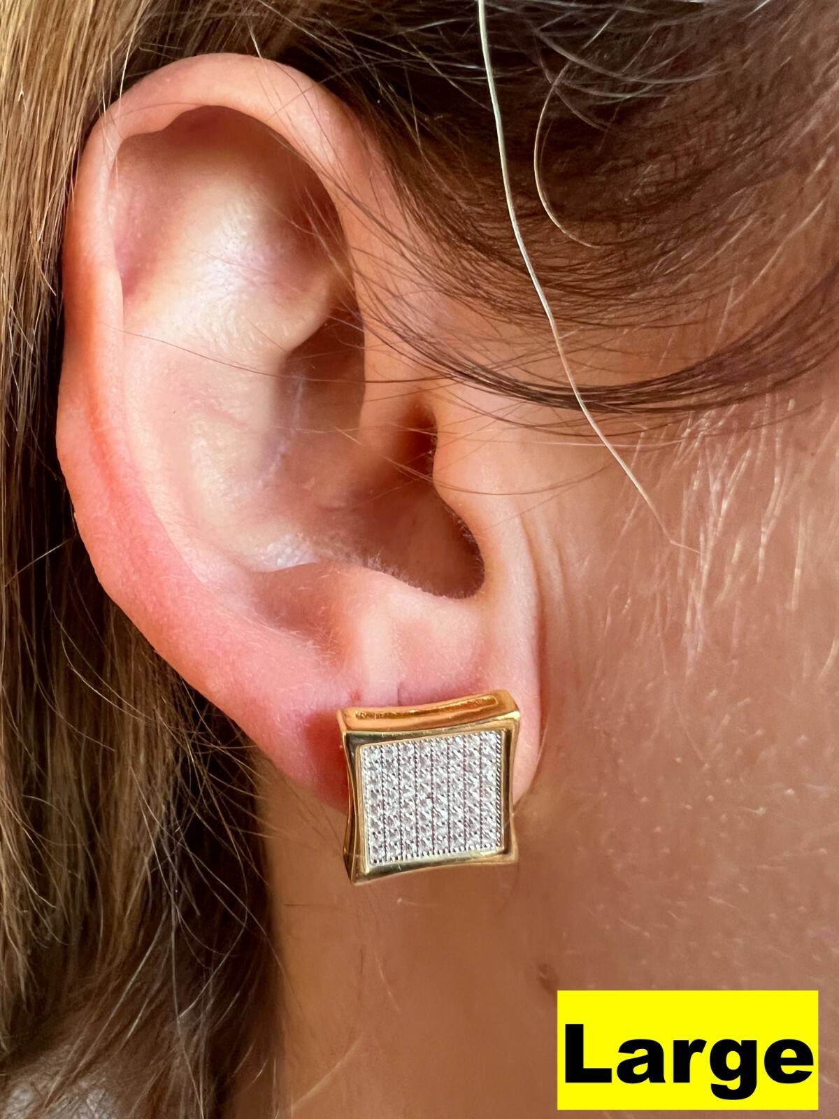 Moissanite Square Kite Earrings Passes Tester 4mm-18mm 14k Gold Plated Over 925