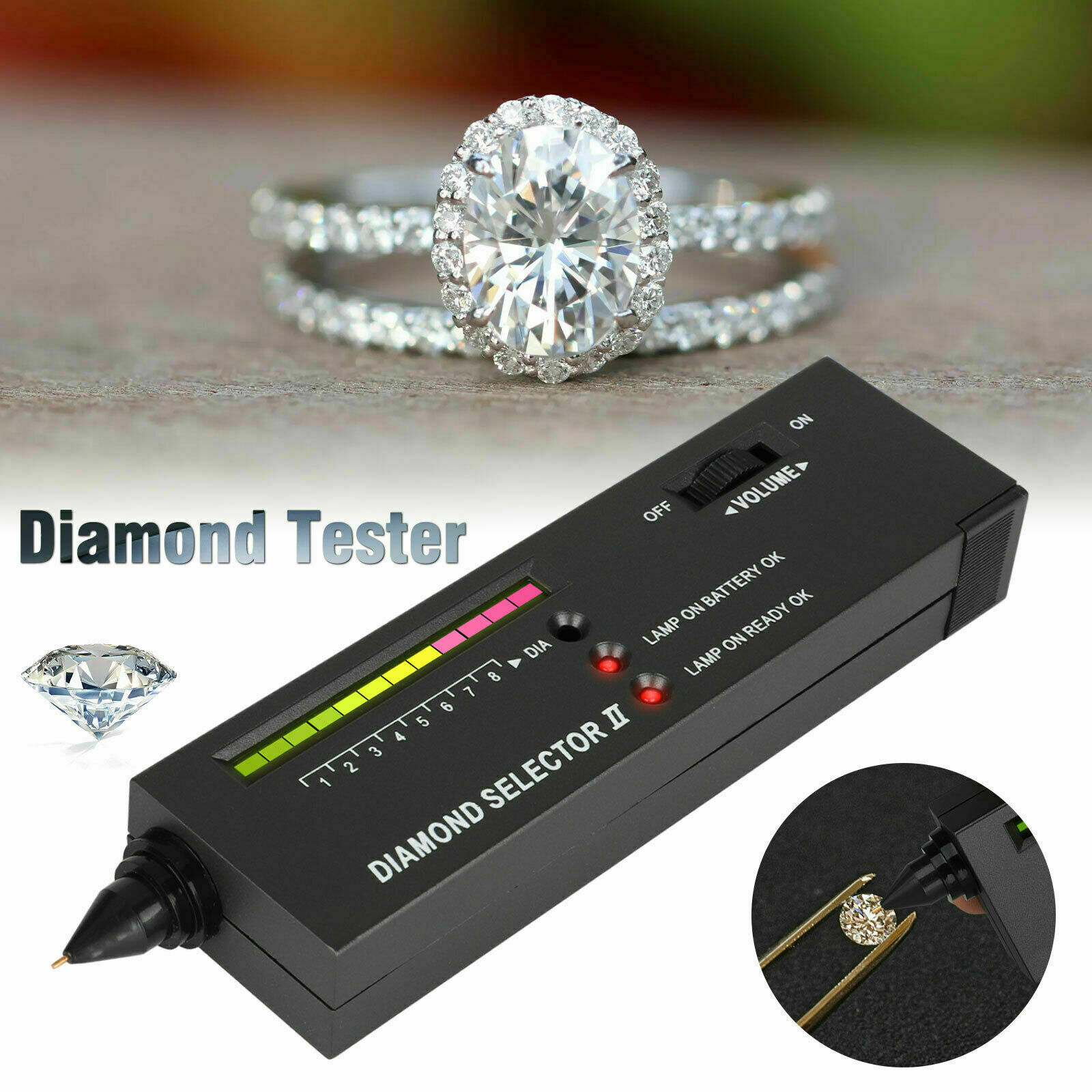 Gold Silver Diamond Tester Selector Gemstone Testing Kit Digital Electronic Tool
