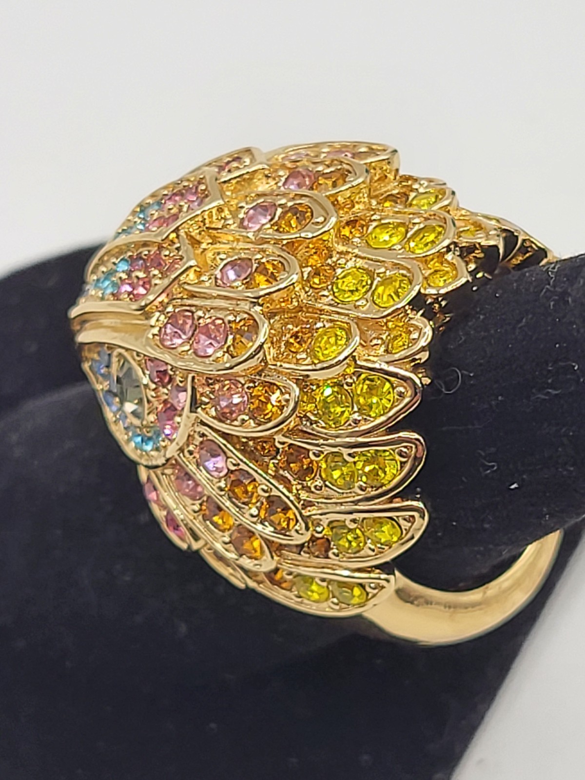 NIB KURT GEIGER London Multicolored Crystal Eagle Head Ring Sz 7 MSRP $148