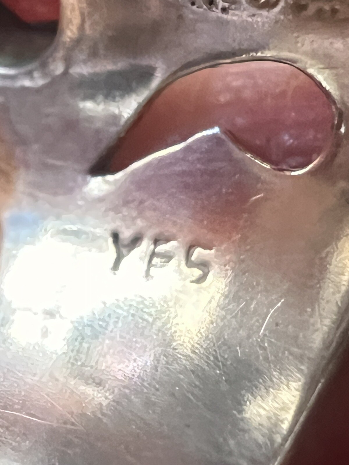 Unique Artisan Signed Yes Two Toned Sterling 925 Amethyst Garnet Wide Band Ring