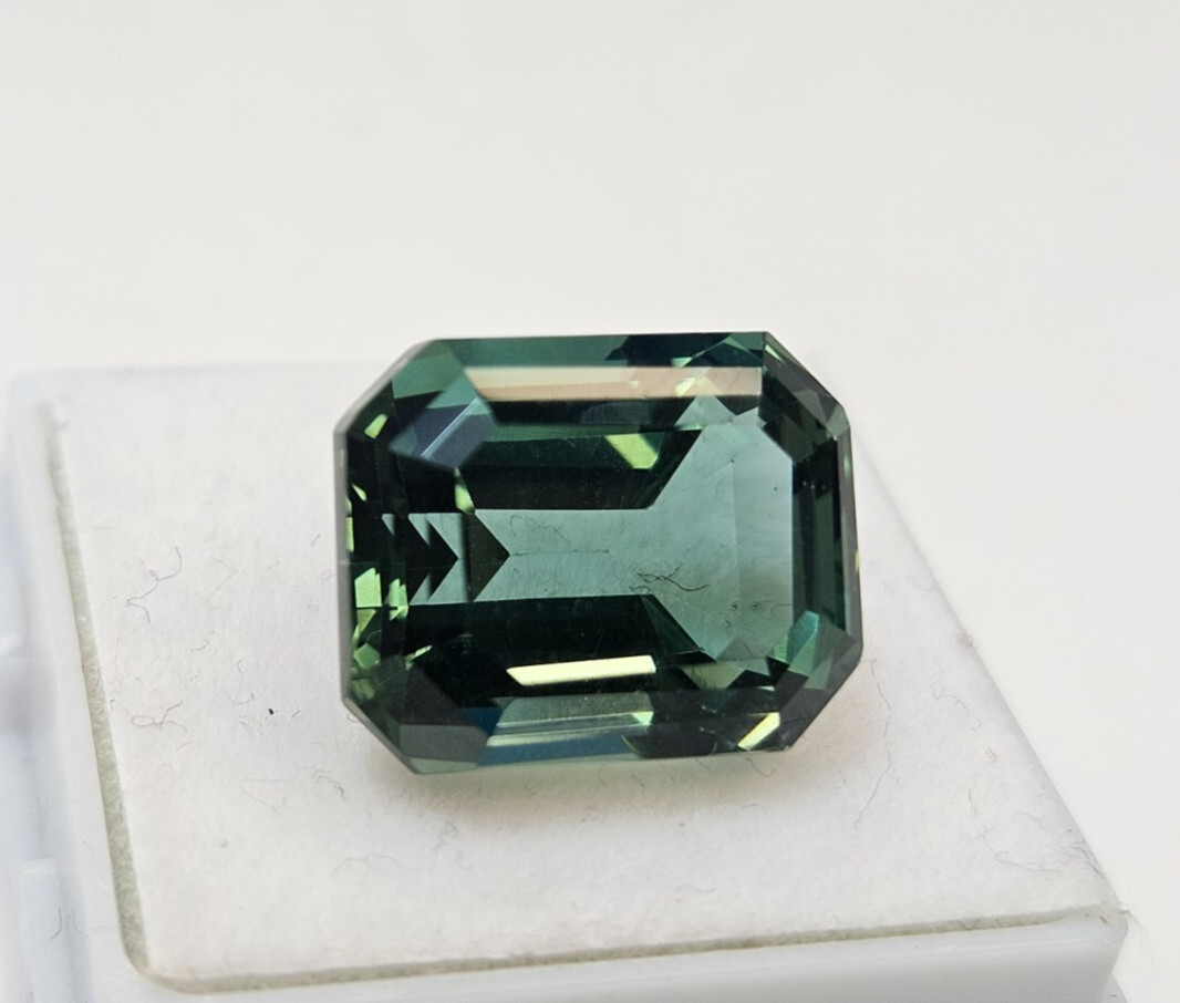 Teal Blue Tourmaline Emerald Cut 10+ Ct Natural Gemstone For Making Jewellery