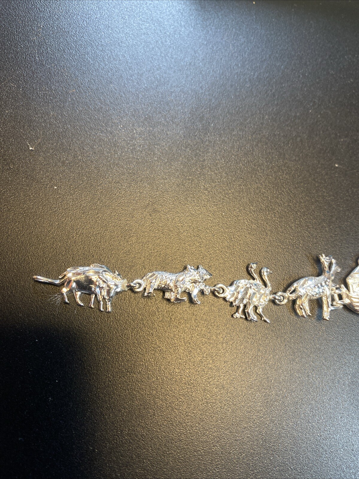 Sterling Silver Noah’s Ark with Animals Bracelet 7 1/4″