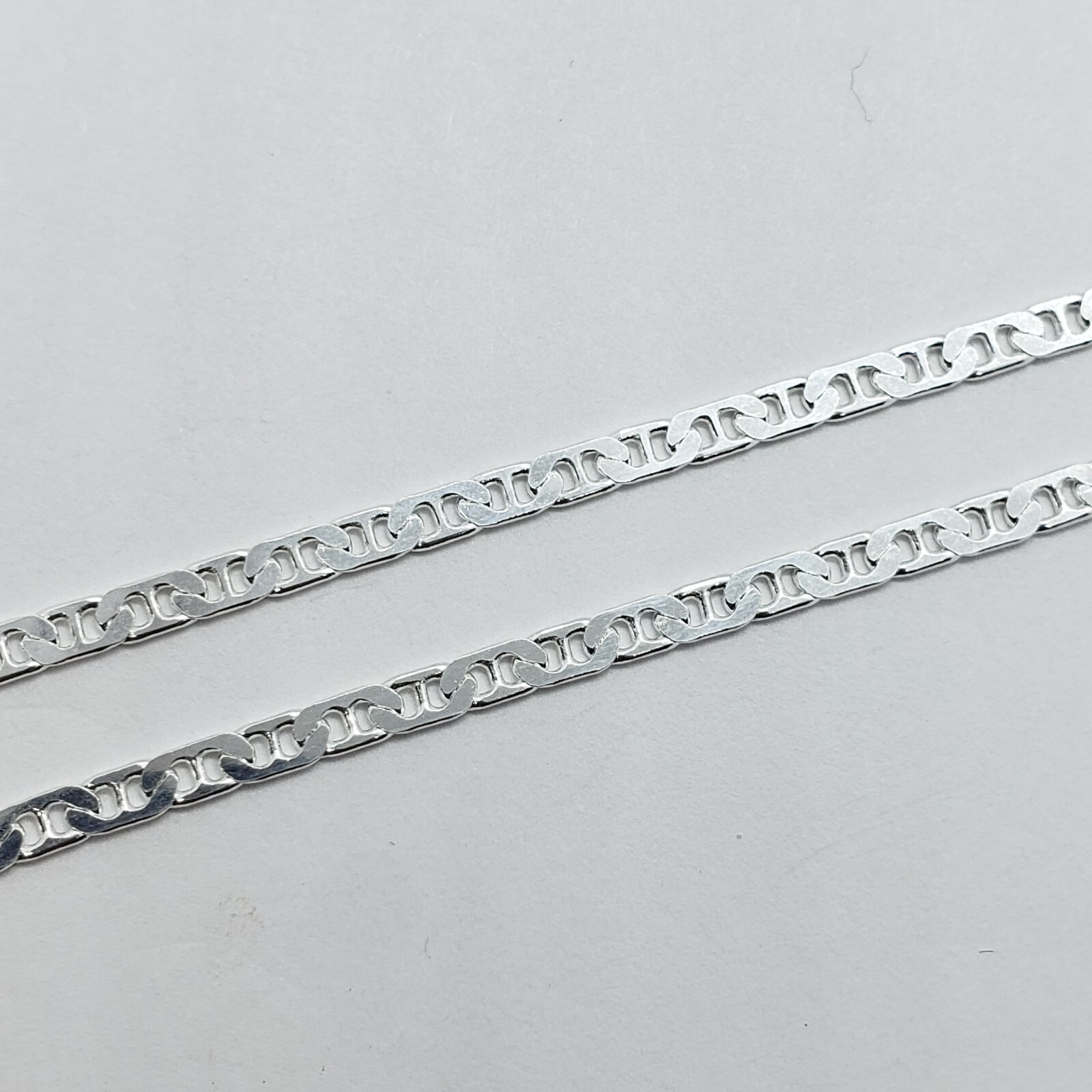 925 Sterling Silver Italy Flat Mariner Link Chain Necklace Bracelet 3mm 7″ ~ 30″