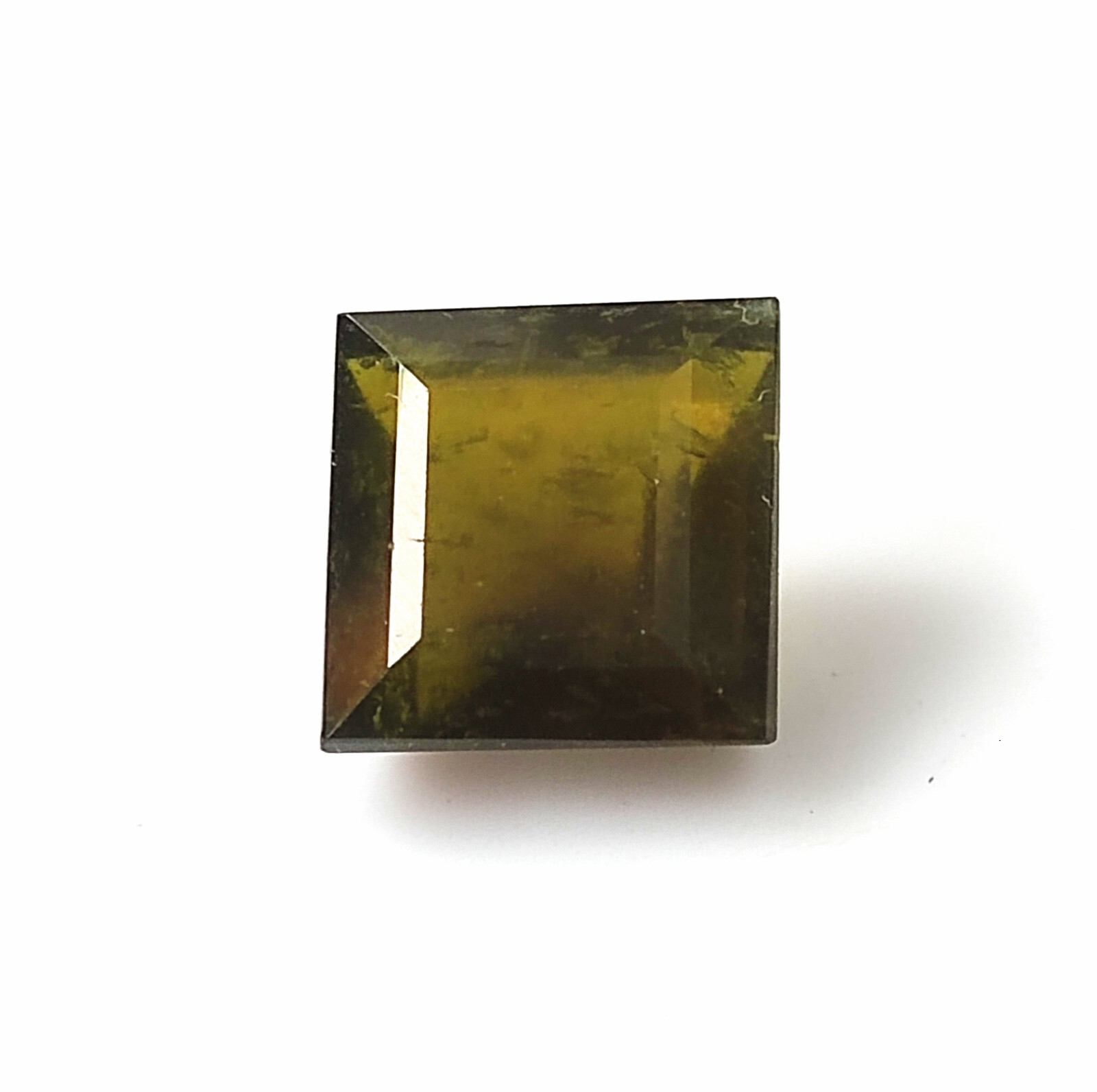 6.80 Carat Natural Green Vasonite Square Cut Faceted Untreated Gemstone 10.4 mm