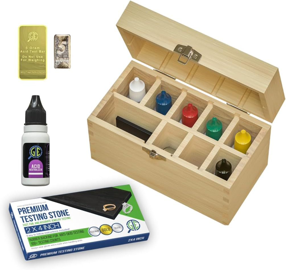 Gold Silver Platinum Jewelry Testing Kit 6 JSP Solutions 10K 14K 18K 22K 24K Sil