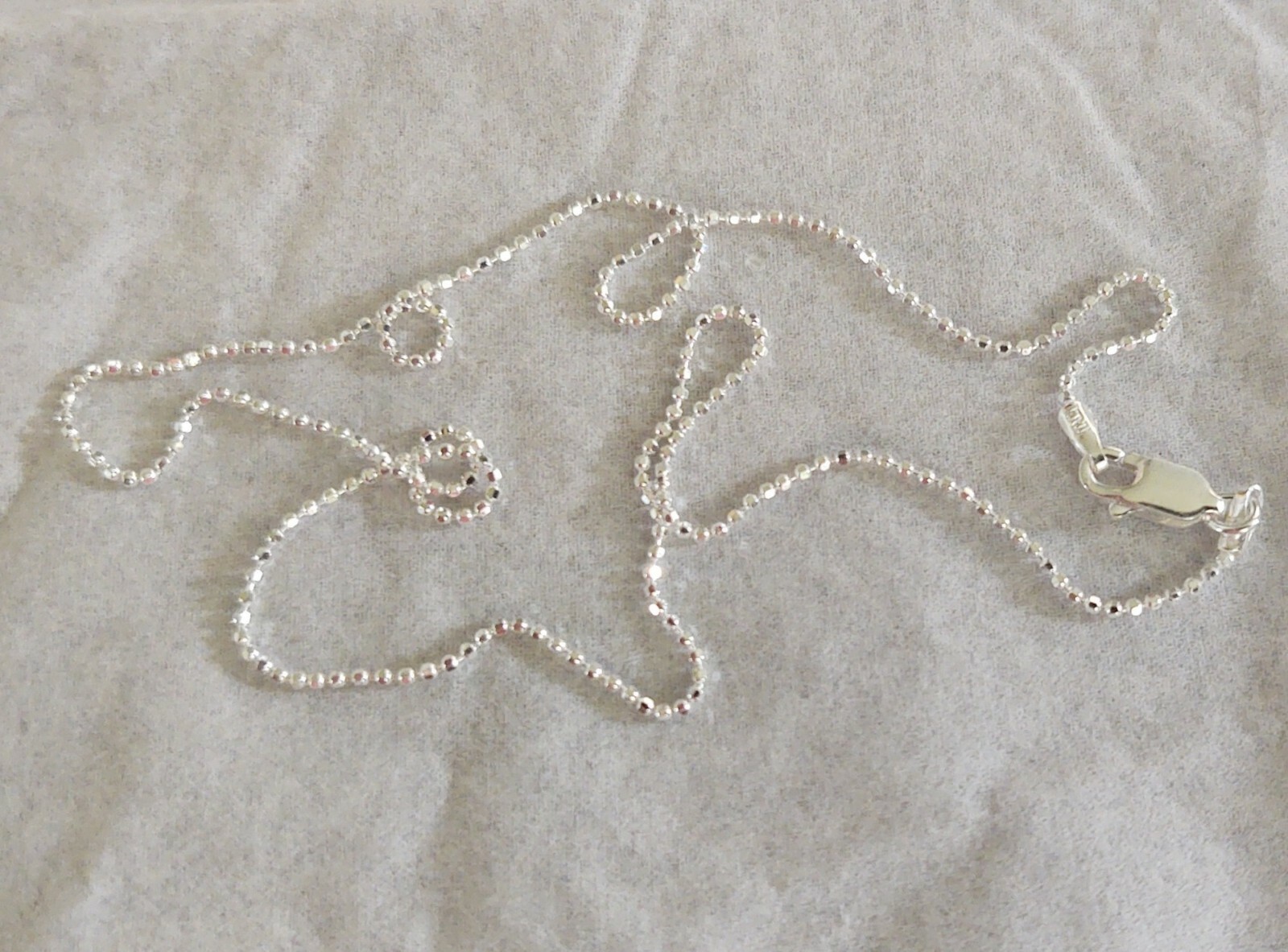 Diamond Cut Bead Necklace Chain (1.2mm) — Sterling Silver — Made in Italy [GG]