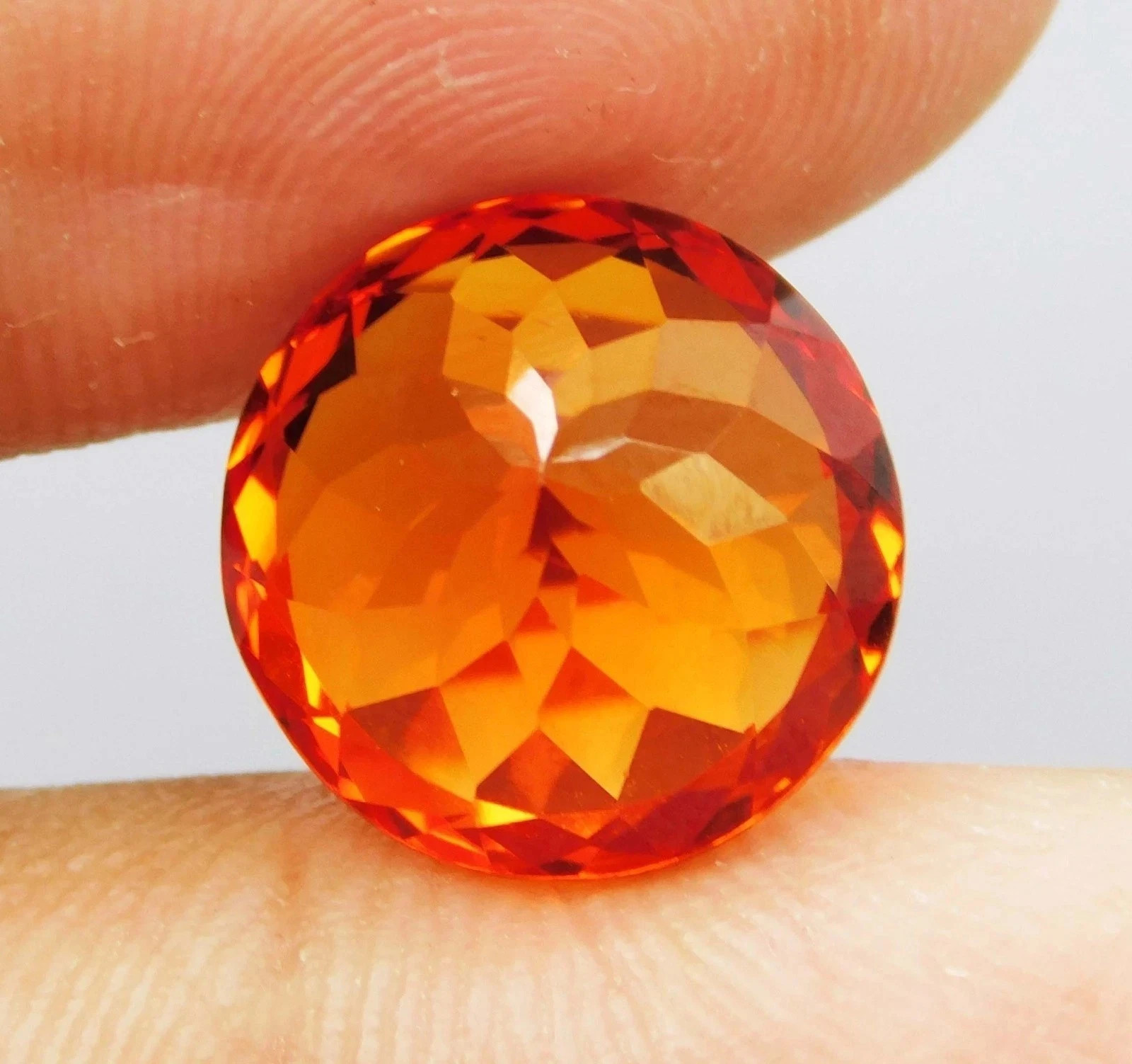 Natural Certified AA+ Spessartite Garnet 10 Ct Fiery Orange Round Cut Gemstone