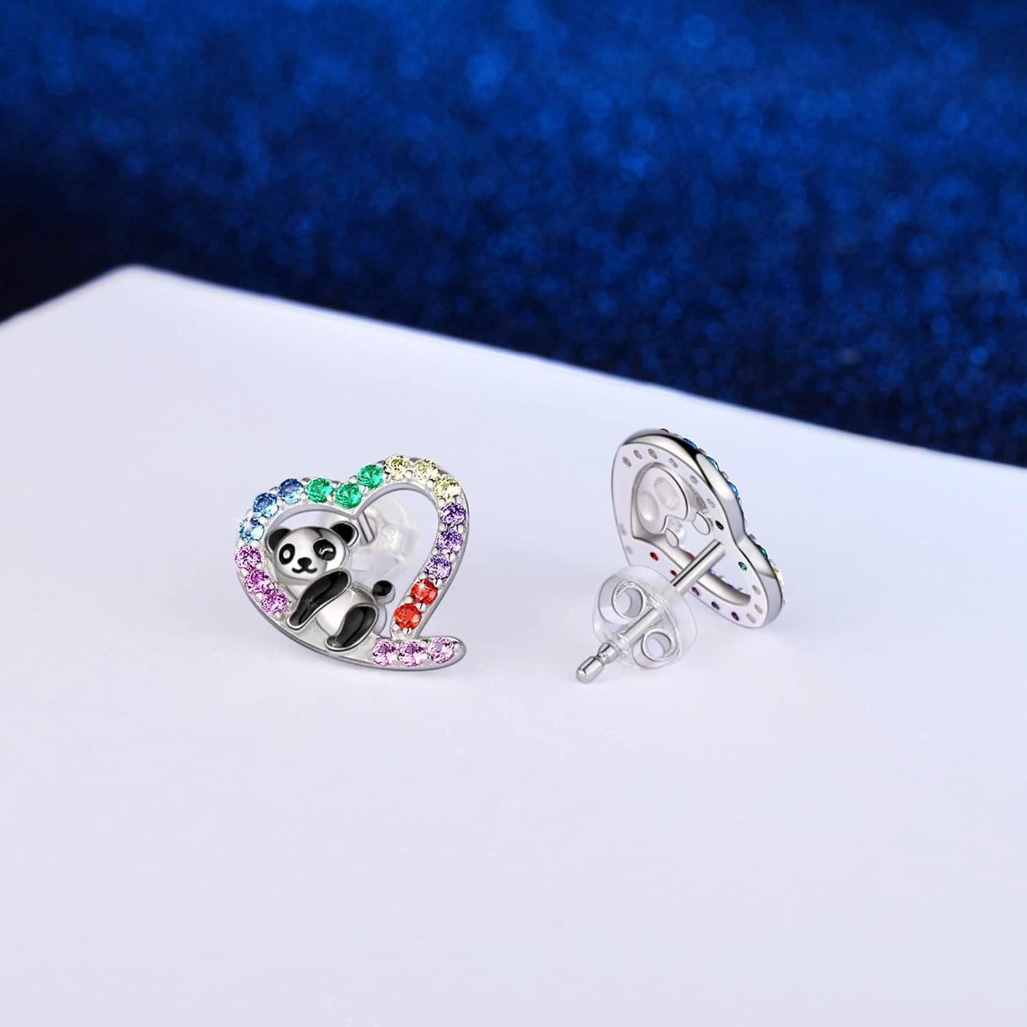 Adorable Hypoallergenic Panda Earrings – Sterling Silver & Cubic Zirconia for…
