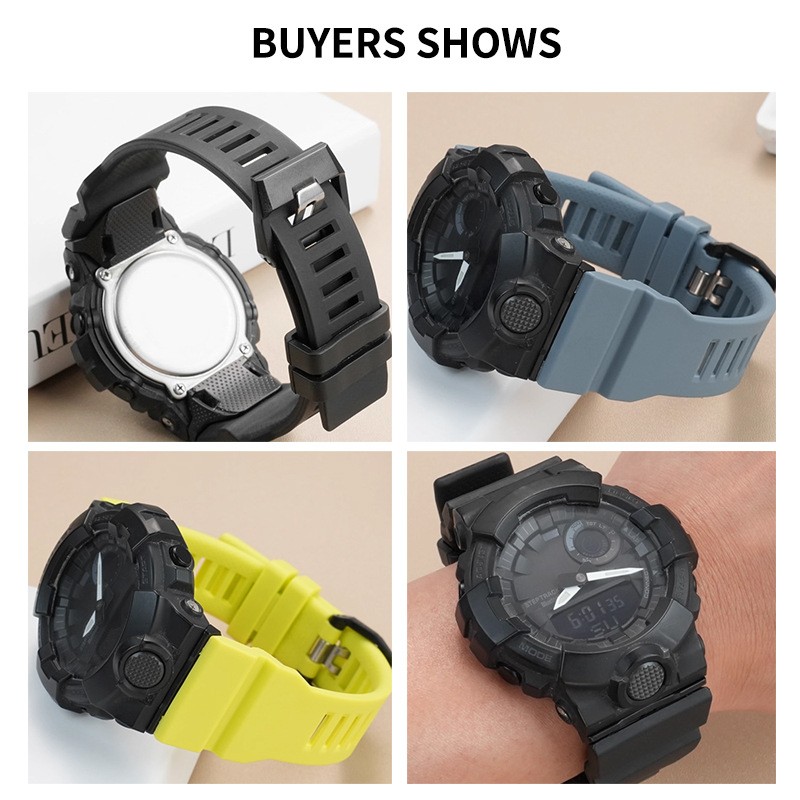 For Casio GBA-800/GBD-800/GMA-B800/GMD-B800 Rubber Watch Band Strap with Tools
