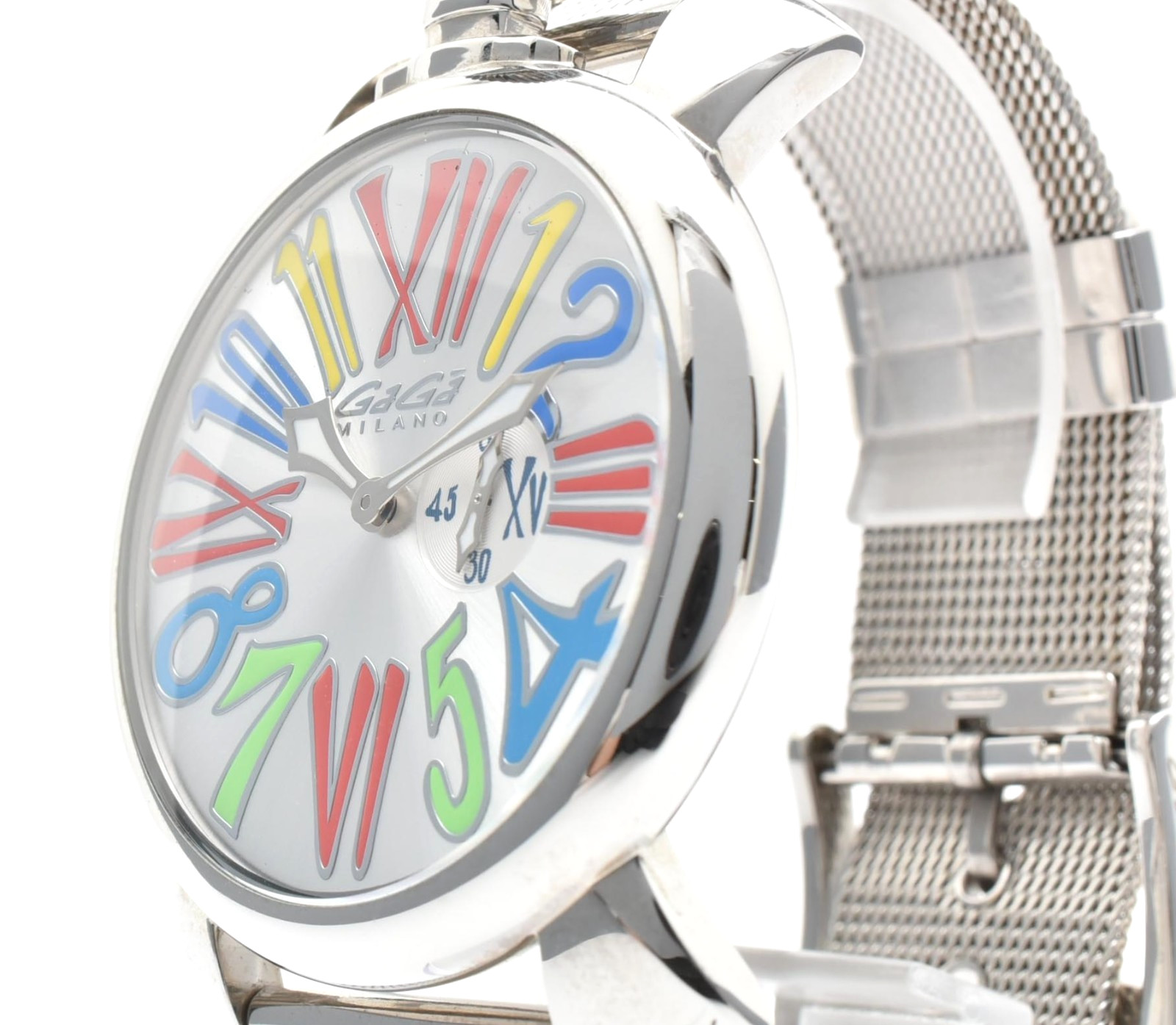 [Box,Paper] GaGa Milano Manuale 46 5080 Silver Dial Quartz Men’s Watch JAPAN