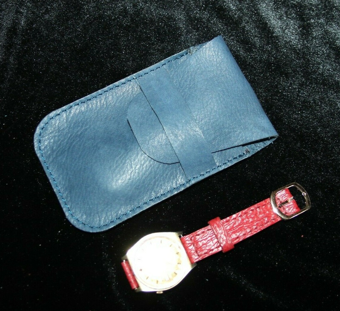 REAL LEATHER TRAVEL WATCH HOLDER Customizable Leather Watch Case