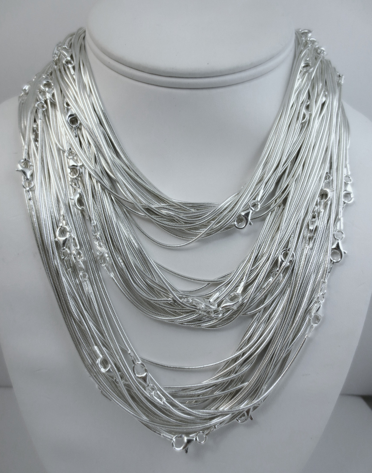 1.25mm Sterling Silver Snake Chain. Pure .925 Italian 16,18,20,22,24,30 inches.