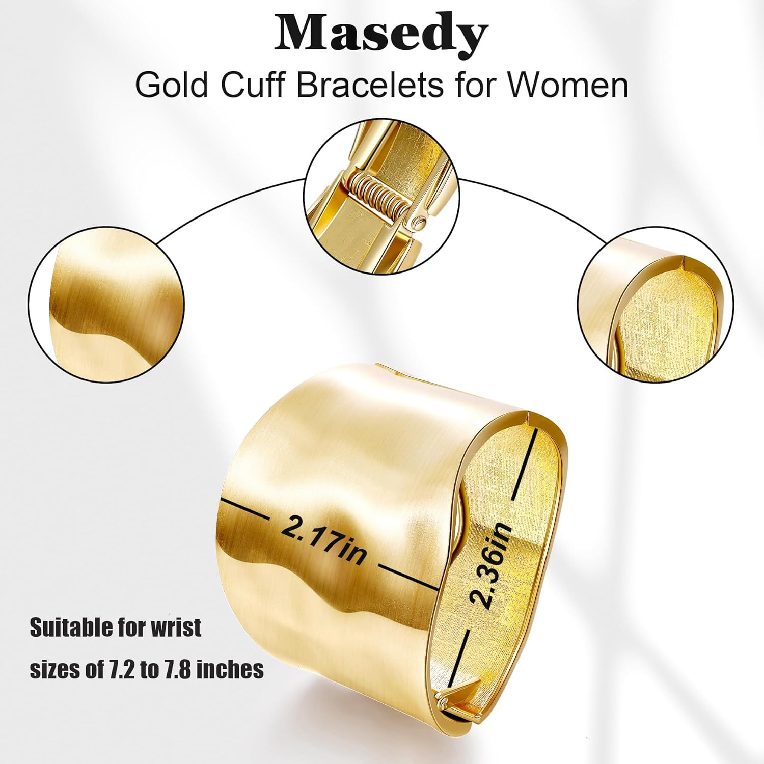 18K Gold Plated Wide Chunky Gold Cuff Bracelets for Women Chunky Bangle Bracelet
