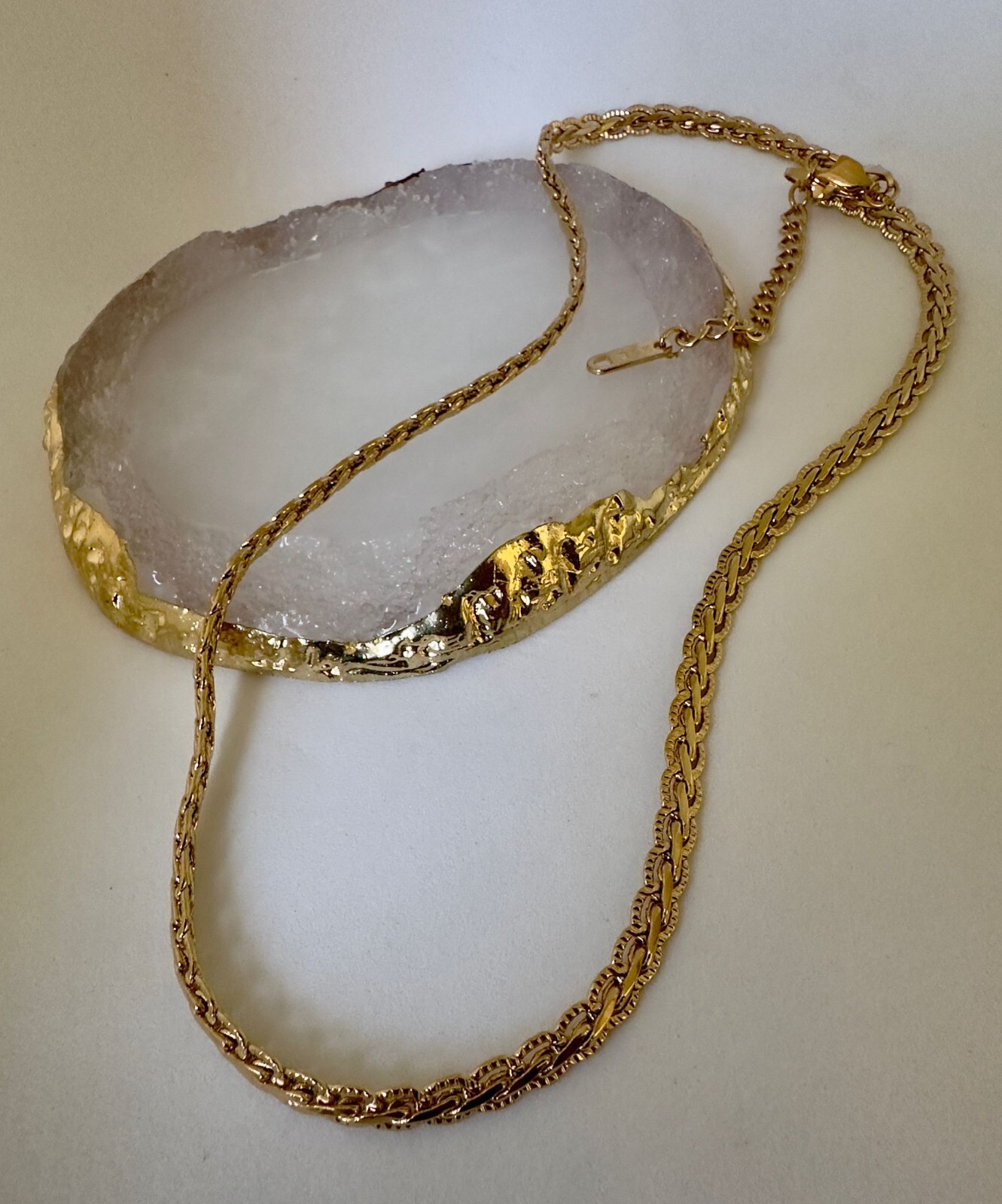Vintage Gold filled Braided Herringbone Chain women waterproof and tarnish free