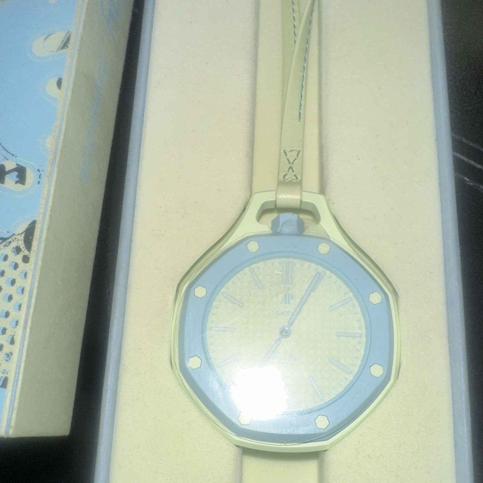 Swatch AP Royal Pop Blue Dial Quartz Analog leather box