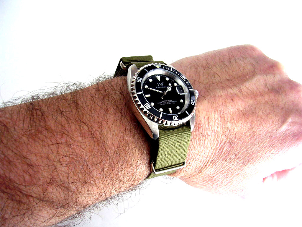 20mm Black NATO G10 Premium nylon Ballistic Airforce watch band Bonded IW SUISSE