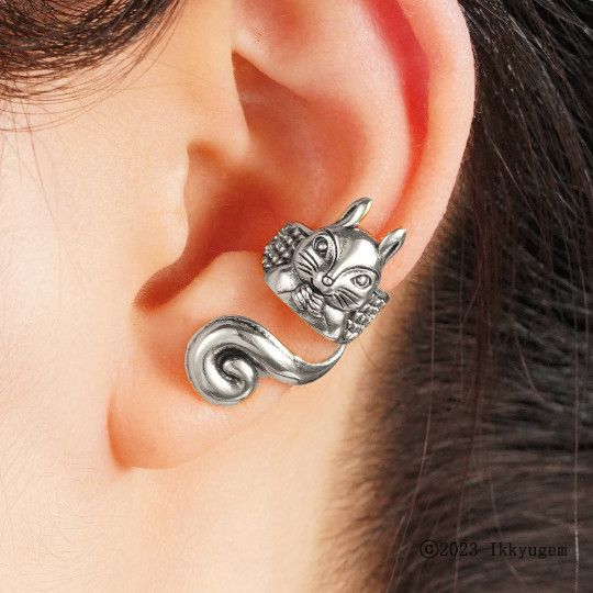 Cute Squirrel Cuffs •Non-Pierced Ear Clip •A Pretty Gift Sold as A PAIR!