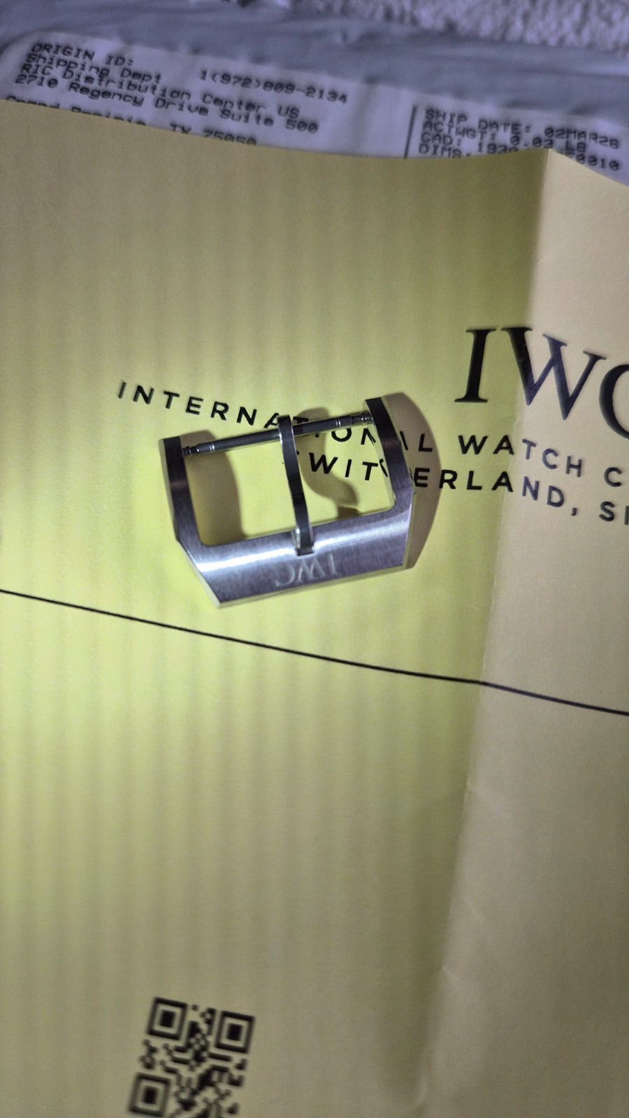 Authentic (OEM) IWC 20mm Brushed / Satin Stainless Steel Tang Buckle Clasp