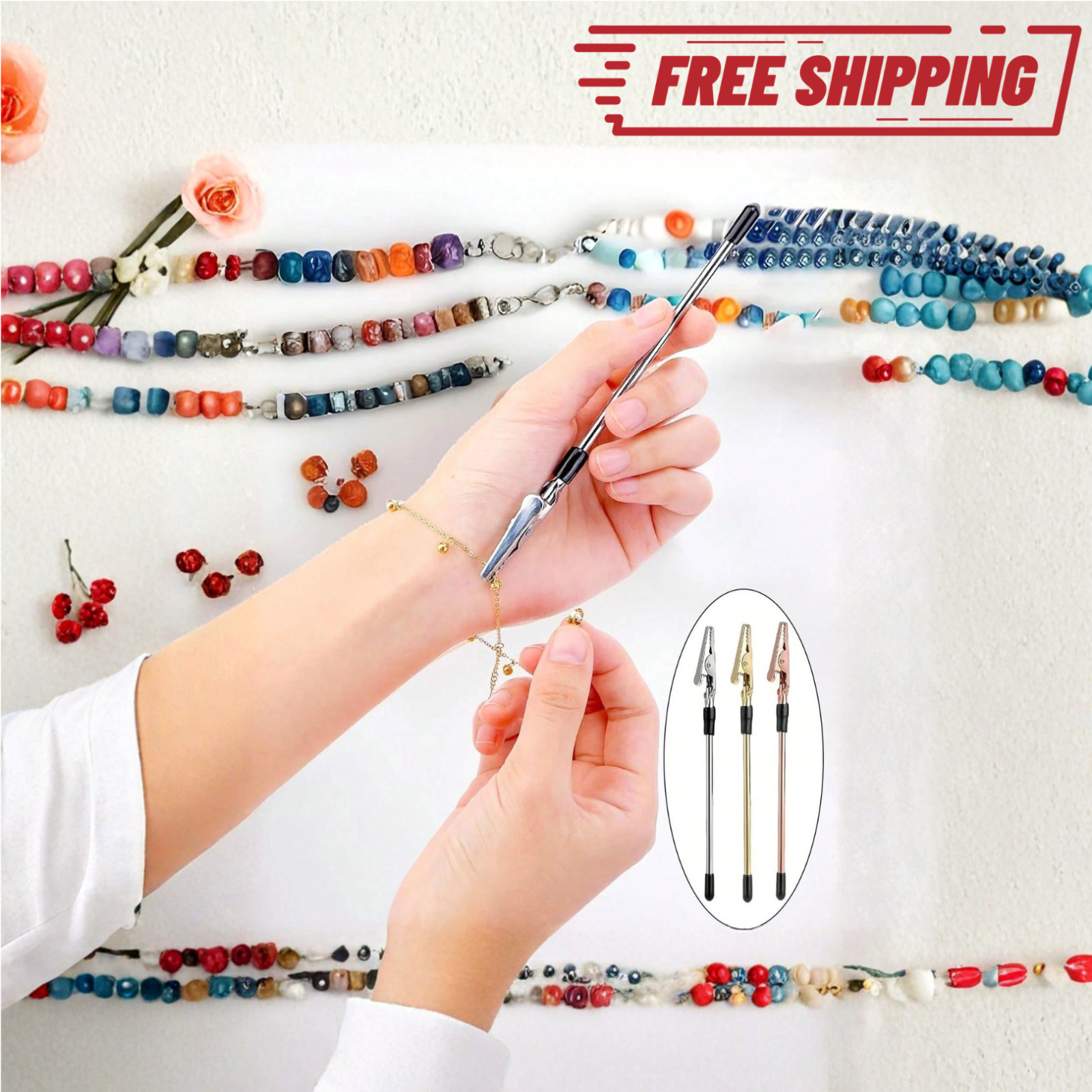 1x Bracelet Helper Tool Jewellery Clasp Fastener Watch Helper Easy Wear 6″ Women